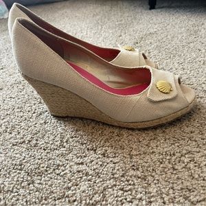 Lilly Pulitzer Resort Shell Canvas Wedges
